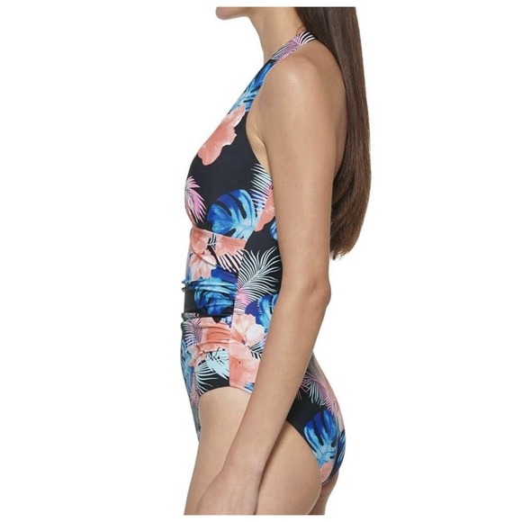 DKNY Size XL Women's One Piece Tummy Control Halter Neckline Swimsuit‎ - Picture 3 of 8